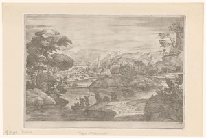 Rivierlandschap met zicht op een stad