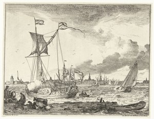 Rivieroever met grazende dieren