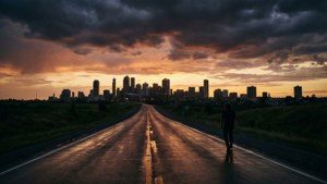 Road to City Sunset