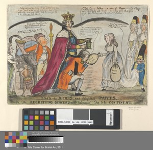 Road to Riches and delightfull Parts, Or, The Recruiting Officers [?] Matrimonial Trip to the Continent.