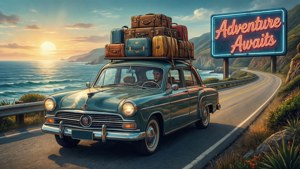 Road Trip Vintage Car