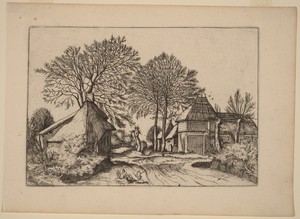 Road with Barn and Cottages