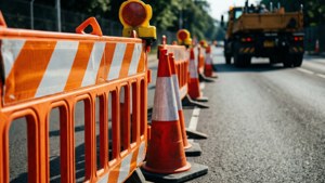 Roadwork Barriers Close-up