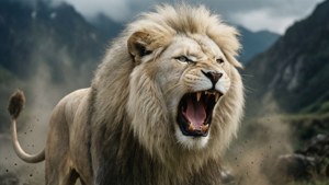 Roaring White Lion