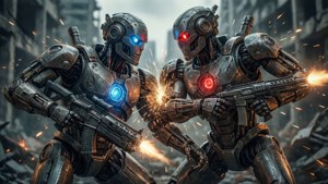 Robot Duel in Ruins