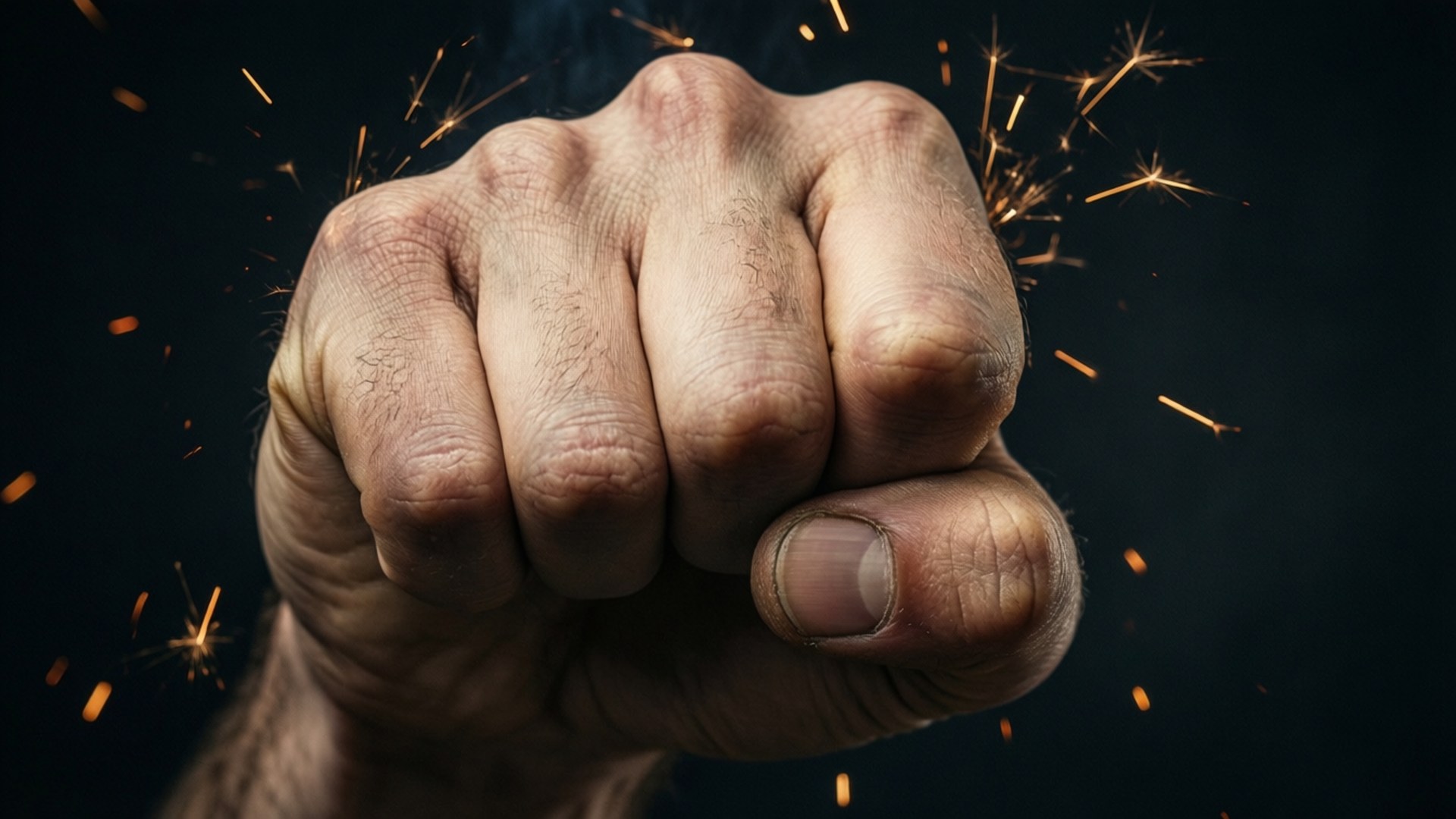 Rock Fist Sparks by Wallpapers.art Studio