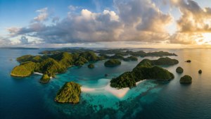Rock Islands Aerial Sunset