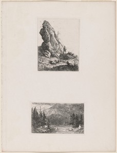 Rock Outcrop with Shepherds and Goats