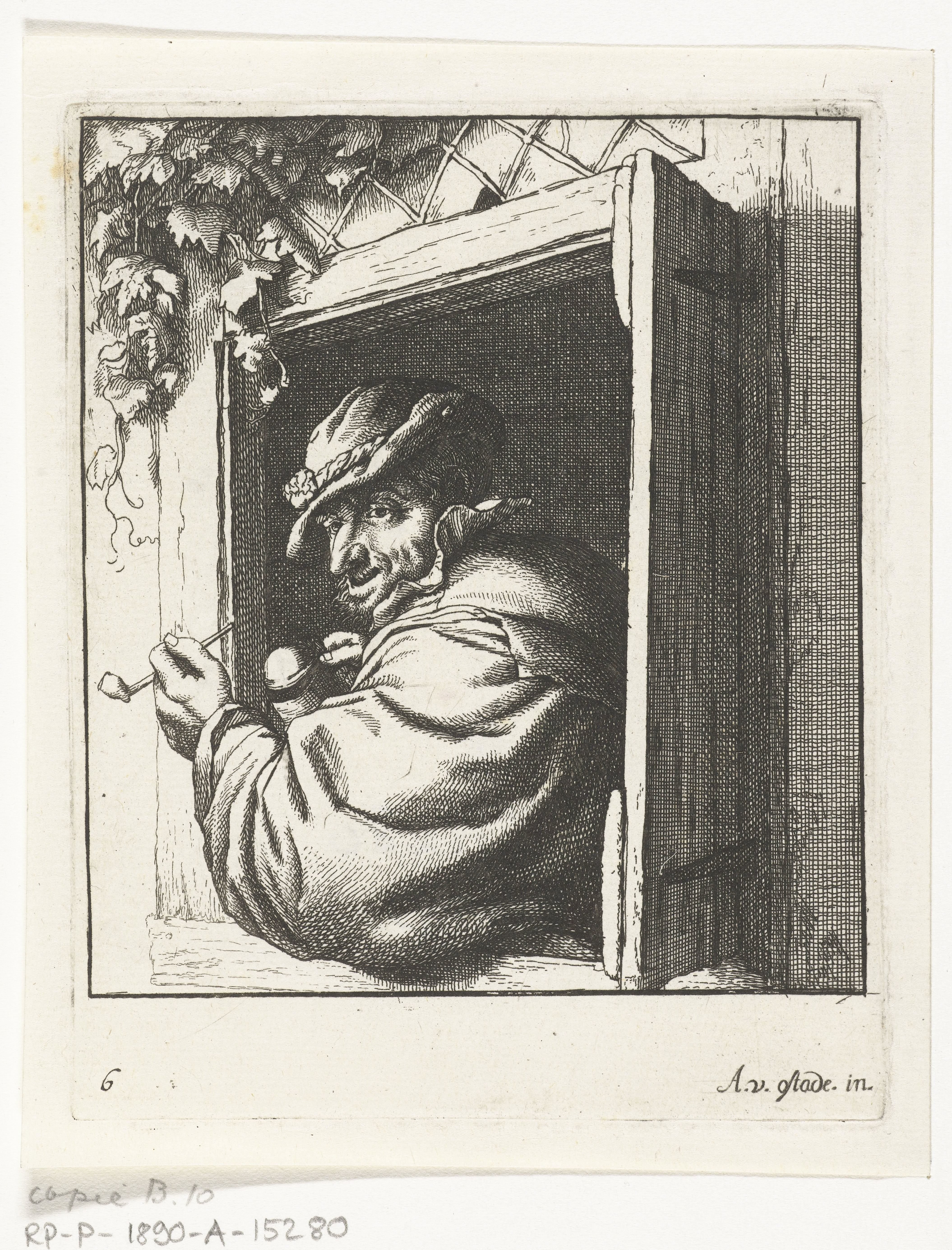 Rokende boer in een raamopening by Abraham Bloteling