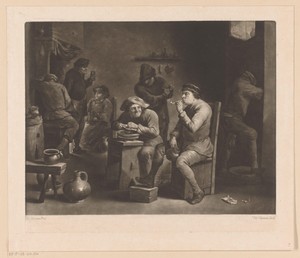 Rokende en drinkende mannen in een herberg