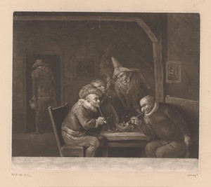 Rokende mannen in een herberg