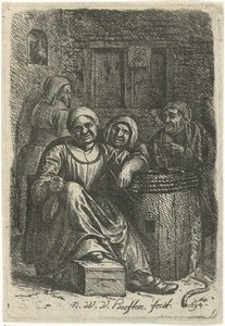 Rokende vrouwen bij een ton