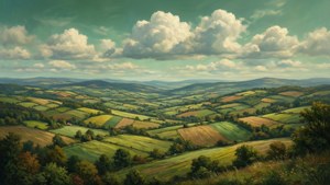 Rolling Hills Green Sky