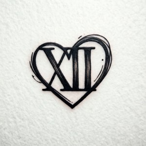 Roman Numeral Heart Tattoo