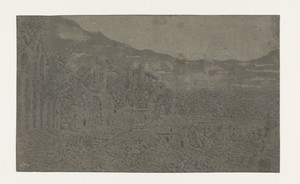Roman Ruins, a City in the Distance