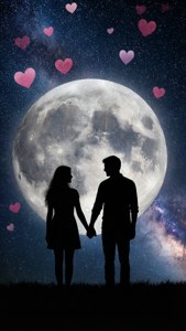 Romantic Couple Moon