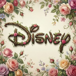 Romantic Floral Disney Script