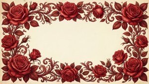 Romantic Floral Red Border