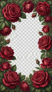 Romantic Red Rose Border