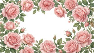 Romantic Rose Floral Border