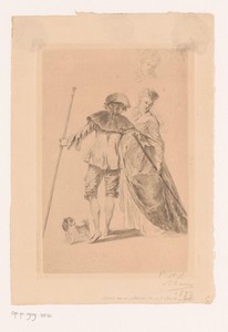 Romantisch koppel edellieden met een hond