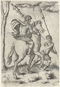 Romeinse generaals Scipio Africanus Maior te paard en Scipio Africanus Minor