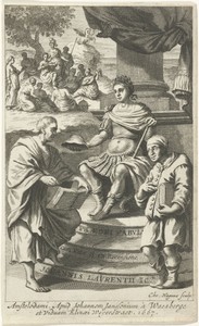 Romeinse keizer op een troon