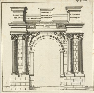 Romeinse poort bij de tempel in Pula