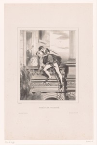 Romeo en Julia kussen elkaar op het balkon