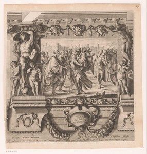 Romulus wijdt de buit van de verslagen koning Acron aan Jupiter