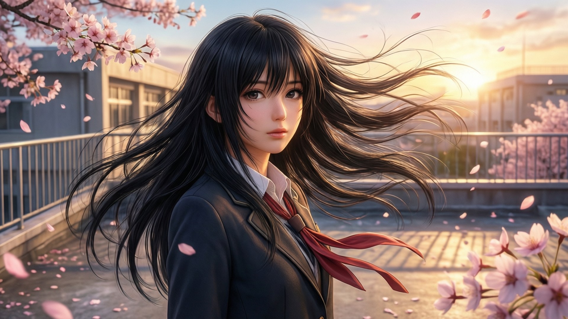 Rooftop Blossom Breeze by Wallpapers.art Studio
