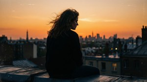 Rooftop City Dusk Silhouette