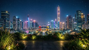 Rooftop City Night
