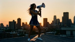 Rooftop Megaphone Silhouette