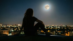 Rooftop Moon