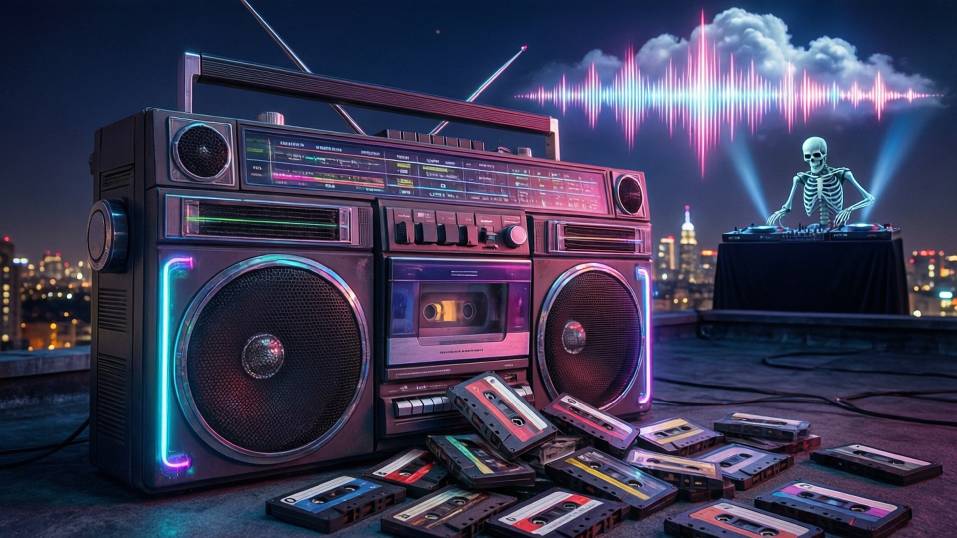 Rooftop Phonk Boombox by Wallpapers.art Studio