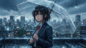 Rooftop Rain Embrace