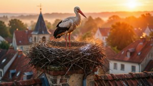 Rooftop Stork Nest