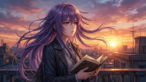 Rooftop Sunset Contemplation