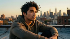 Rooftop Sunset Contemplation