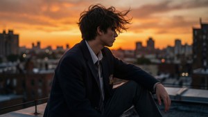 Rooftop Sunset Melancholy