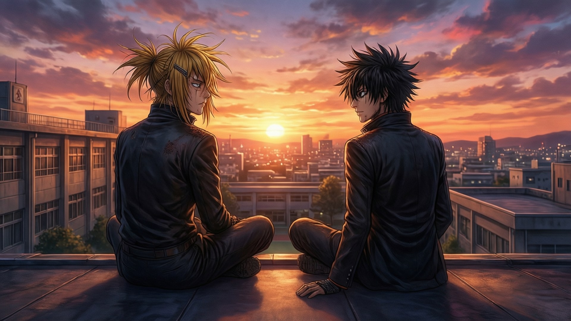 Rooftop Sunset Reverie by Wallpapers.art Studio