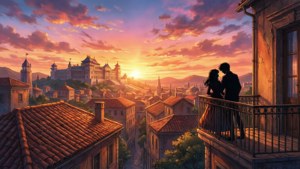 Rooftop Sunset Romance