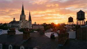 Rooftop Sunset Romance