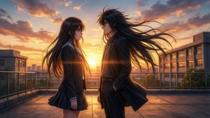 Rooftop Sunset Romance