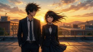 Rooftop Sunset Romance