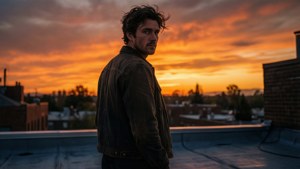 Rooftop Sunset Silhouette