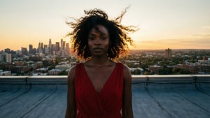 Rooftop Sunset Silhouette