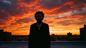 Rooftop Sunset Silhouette