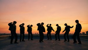 Rooftop Sunset Silhouettes
